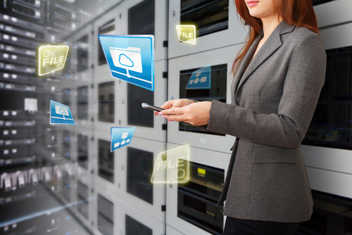 woman holding a phone